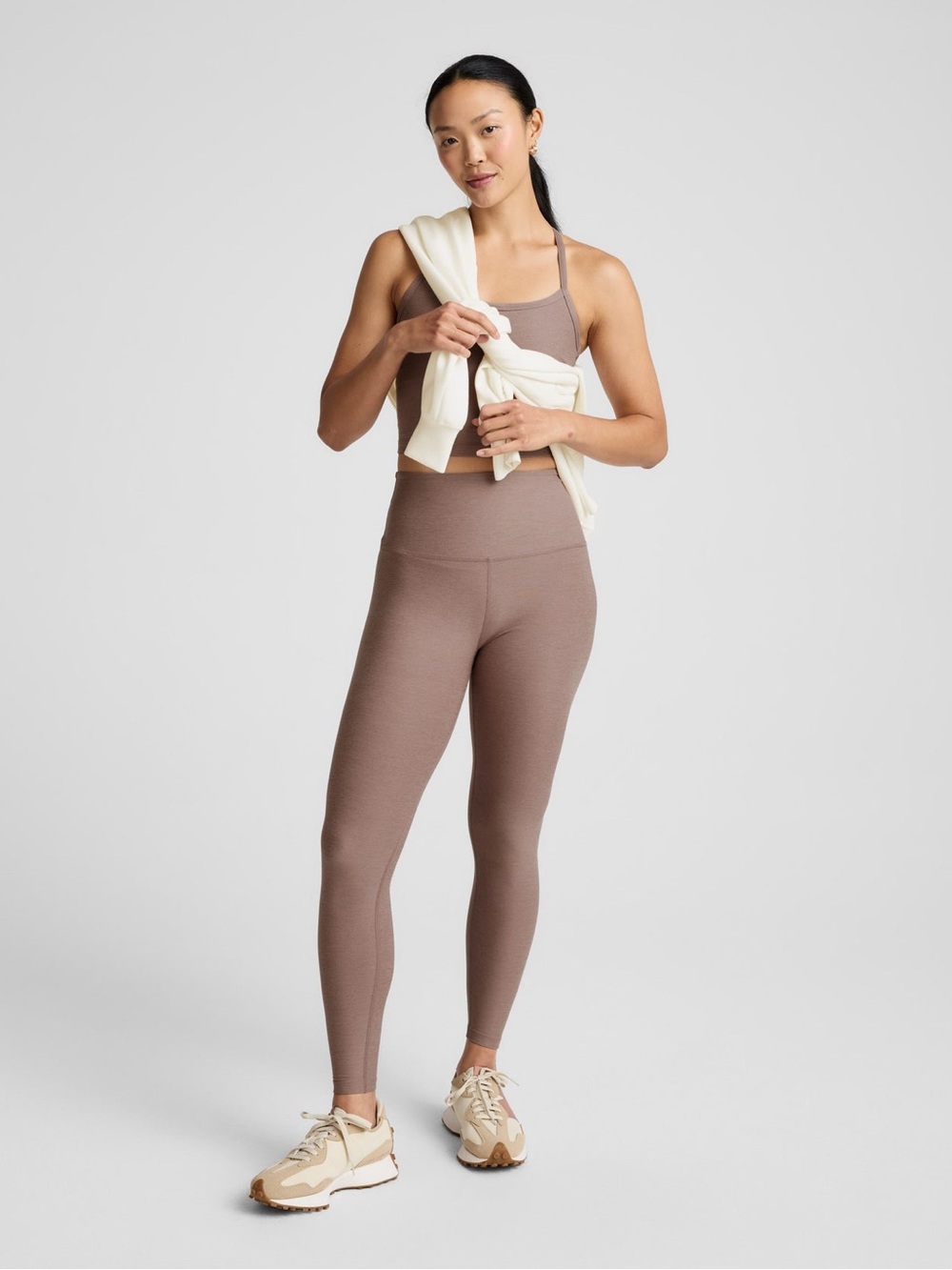 Beyond Yoga Space Dyed Set in Rosy Taupe Heather